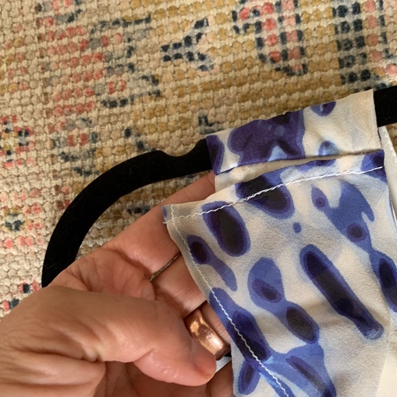 BCBG Maxazria blue and white silk party dress - Picture 6 of 10